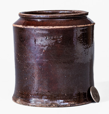 Manganese-Glazed J. BELL (Waynesboro, PA) Redware Jar