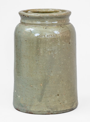 Celadon-Glazed JOHN BELL / WAYNESBORO Stoneware Canning Jar