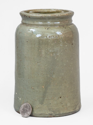 Celadon-Glazed JOHN BELL / WAYNESBORO Stoneware Canning Jar