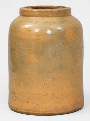 Glazed JOHN BELL Redware Canning Jar, circa 1840-1880