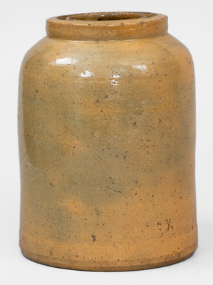 Glazed JOHN BELL Redware Canning Jar, circa 1840-1880