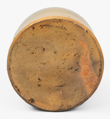 Glazed JOHN BELL Redware Canning Jar, circa 1840-1880