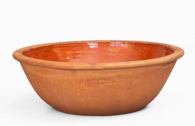Glazed JOHN BELL / WAYNESBORO Redware Bowl, circa 1850-1880