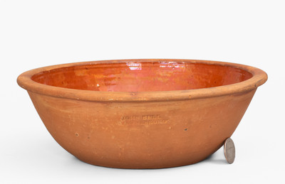 Glazed JOHN BELL / WAYNESBORO Redware Bowl, circa 1850-1880