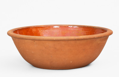 Glazed JOHN BELL / WAYNESBORO Redware Bowl, circa 1850-1880