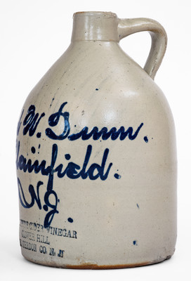 Plainfield, NJ Advertising Jug by Fulper Pottery: CASE S PURE CIDER VINEGAR / CLOVER HILL / HUNTERDON CO.