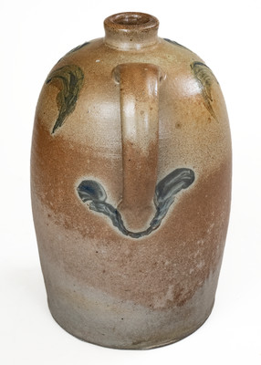 JOHN BELL / WAYNESBORO, PA Stoneware Jug w/ Cobalt Floral Decoration, c1850-80