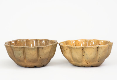 Two Glazed attrib. John Bell, Waynesboro, PA Redware Pudding Molds