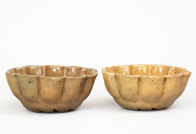 Two Glazed attrib. John Bell, Waynesboro, PA Redware Pudding Molds