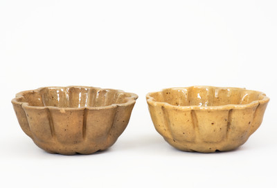 Two Glazed attrib. John Bell, Waynesboro, PA Redware Pudding Molds