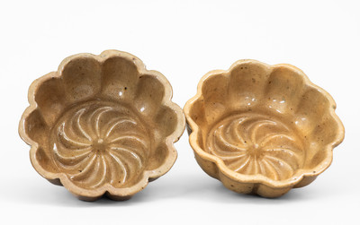 Two Glazed attrib. John Bell, Waynesboro, PA Redware Pudding Molds