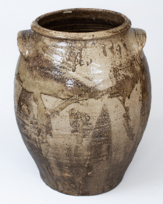Extremely Rare and Important Columbia, SC Stoneware Merchant Jar att. L. M. Landrum, Columbia, SC, circa 1860