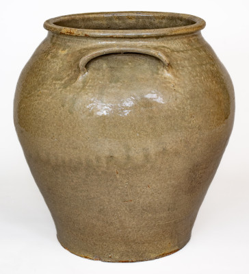 Extremely Important Stoneware Jar att. Enslaved Potter Harry, Pottersville, Edgefield District, SC, Dated 