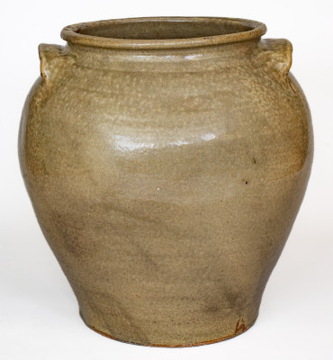 Extremely Important Stoneware Jar att. Enslaved Potter Harry, Pottersville, Edgefield District, SC, Dated 