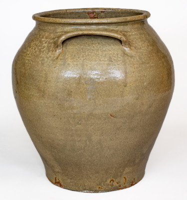 Extremely Important Stoneware Jar att. Enslaved Potter Harry, Pottersville, Edgefield District, SC, Dated 