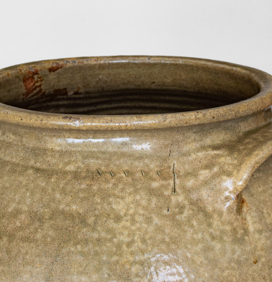 Extremely Important Stoneware Jar att. Enslaved Potter Harry, Pottersville, Edgefield District, SC, Dated 