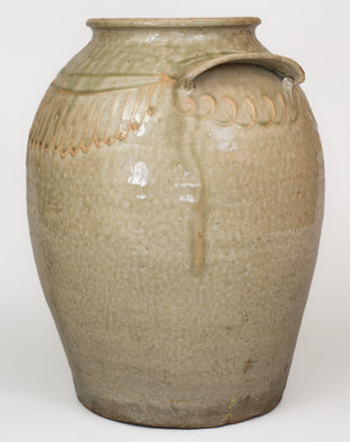 Large Kaolin Slip-Decorated Stoneware Jar attrib. Thomas Chandler, Edgefield District, SC