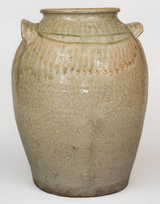 Large Kaolin Slip-Decorated Stoneware Jar attrib. Thomas Chandler, Edgefield District, SC
