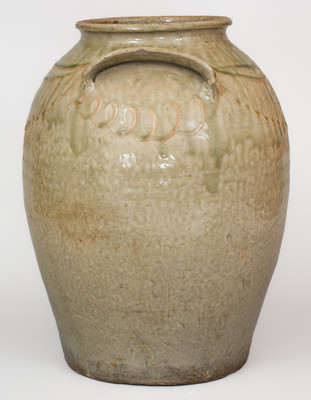 Large Kaolin Slip-Decorated Stoneware Jar attrib. Thomas Chandler, Edgefield District, SC