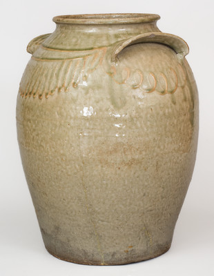 Large Kaolin Slip-Decorated Stoneware Jar attrib. Thomas Chandler, Edgefield District, SC