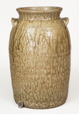 J.P. BODIE / MAKER, Kirksey s Crossroads, Edgefield District, SC, Stoneware Churn, c1870