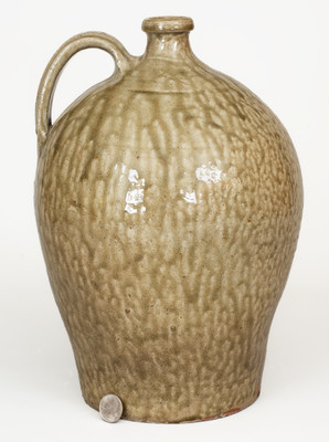 Fine Alkaline-Glazed Stoneware Jug attrib. Thomas Chandler, Edgefield District, SC, 1830s