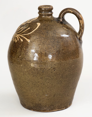 Rare attrib. Collin Rhodes, Shaw s Creek, Edgefield District, SC Two-Color Slip Jug w/ Incised