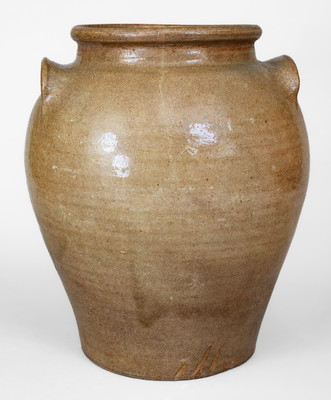 5 Gal. attrib. Pottersville, Edgefield District, SC Stoneware Jar w/ Incised Markings, possibly David Drake, c1825-40
