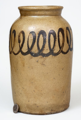 Attrib. Thomas Chandler, Edgefield District, SC Stoneware Jar w/ Iron Slip Decoration