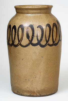 Attrib. Thomas Chandler, Edgefield District, SC Stoneware Jar w/ Iron Slip Decoration