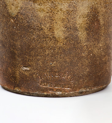 Fine J.W.S. & CO. / PINE HOUSE, / S.C. Stoneware Jug, John W. Seigler, Shaw s Creek, Edgefield District, SC