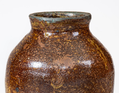 Extremely Rare and Important Stoneware Jar with Incised Figures att. David Drake, Edgefield District, SC