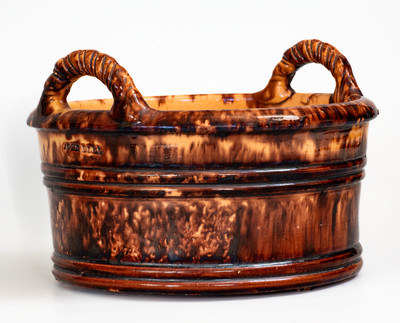 Glazed JOHN BELL / WAYNESBORO Redware Food Mold, c1840-80
