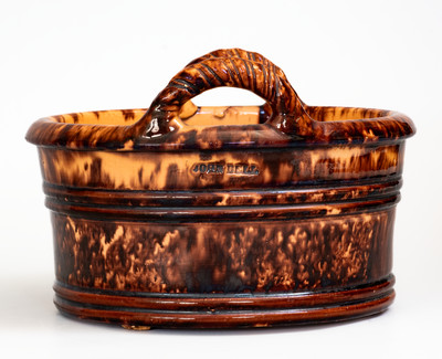 Glazed JOHN BELL / WAYNESBORO Redware Food Mold, c1840-80