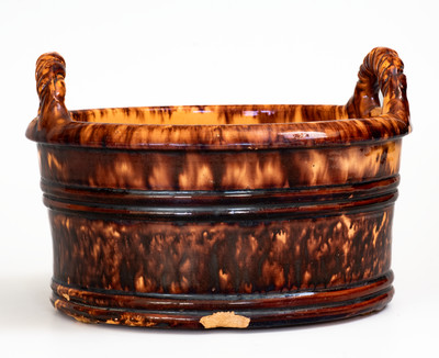 Glazed JOHN BELL / WAYNESBORO Redware Food Mold, c1840-80