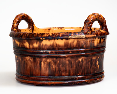 Glazed JOHN BELL / WAYNESBORO Redware Food Mold, c1840-80