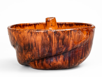 Glazed Redware Cake Mold attrib. John Bell, Waynesboro, PA, c1850-80