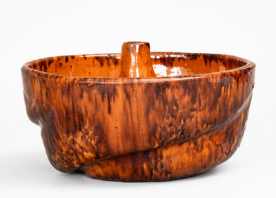 Glazed Redware Cake Mold attrib. John Bell, Waynesboro, PA, c1850-80