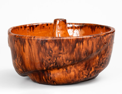 Glazed Redware Cake Mold attrib. John Bell, Waynesboro, PA, c1850-80