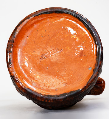 Rare JOHN BELL / WAYNESBORO, PA Pottery Pitcher w/ Relief Cherub Pattern