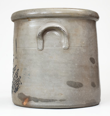 Stoneware Crock w/ Stenciled Eagle and Flags Decoration, probably Alderman & Scott / Belpre, OH