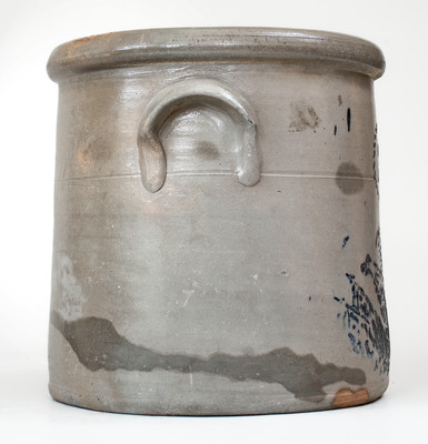Stoneware Crock w/ Stenciled Eagle and Flags Decoration, probably Alderman & Scott / Belpre, OH