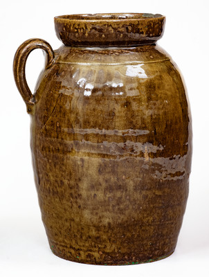 Scarce W.F. HAHN / TRENTON / SC Stoneware Handled Jar, late 19th century