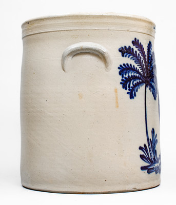 Exceptional 6 Gal. HARRINGTON & BURGER / ROCHESTER Stoneware Crock w/ Elaborate Game Bird Decoration