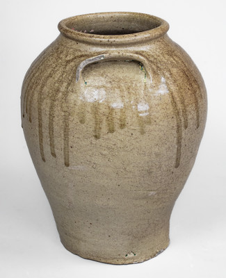 Fine Pottersville, Edgefield District, SC Stoneware Jar w/ Impressed 