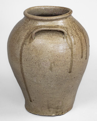 Fine Pottersville, Edgefield District, SC Stoneware Jar w/ Impressed 