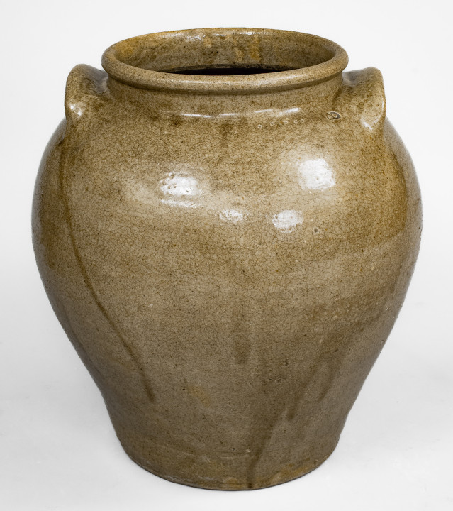 Fine Pottersville, Edgefield District, SC Stoneware Jar with Impressed Punctates and Sideways 