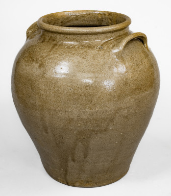 Fine Pottersville, Edgefield District, SC Stoneware Jar with Impressed Punctates and Sideways 
