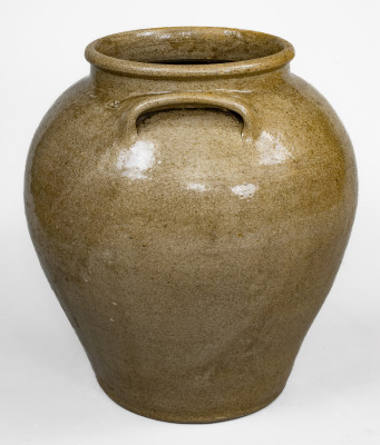 Fine Pottersville, Edgefield District, SC Stoneware Jar with Impressed Punctates and Sideways 