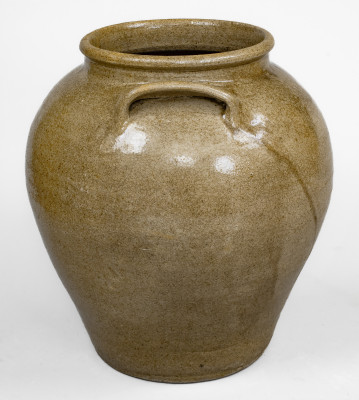 Fine Pottersville, Edgefield District, SC Stoneware Jar with Impressed Punctates and Sideways 